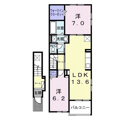 伊丹市鴻池のアパートの間取り