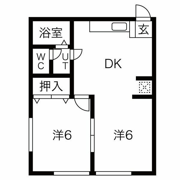 尼崎市東難波町のアパートの間取り