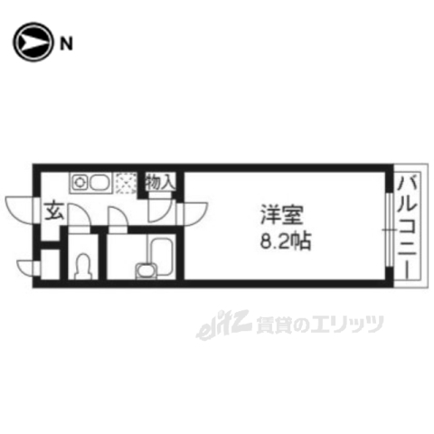 京都市東山区本町２２丁目のマンションの間取り