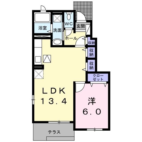 小山市大字間々田のアパートの間取り