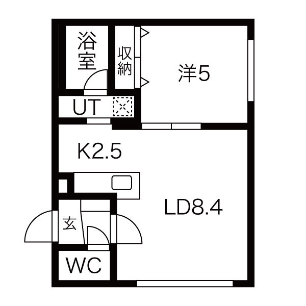 札幌市中央区南十八条西のマンションの間取り