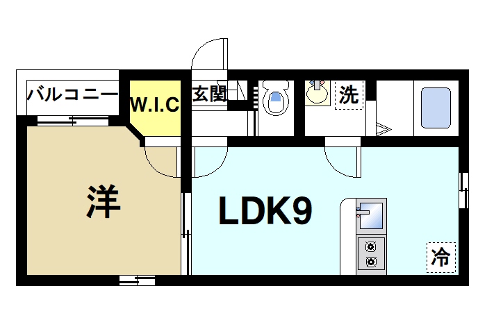 生駒市仲之町のアパートの間取り