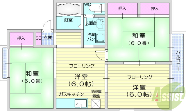 エヤナ蔵２の間取り