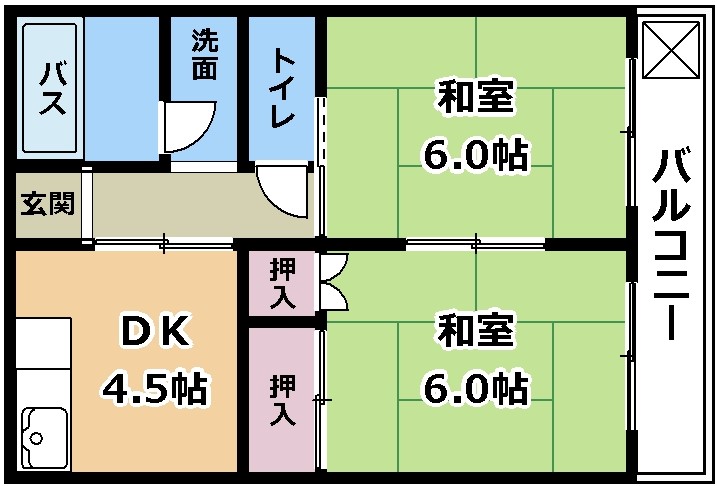 湖琴マンションの間取り