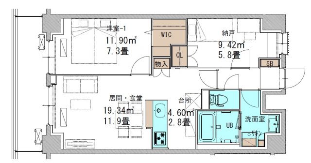 コートデルトゥール昭島の間取り