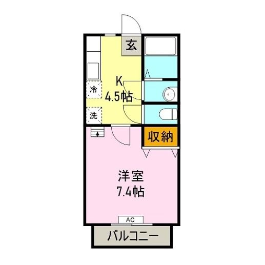 TKコーポ4の間取り