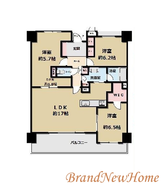 堺市堺区向陵西町のマンションの間取り