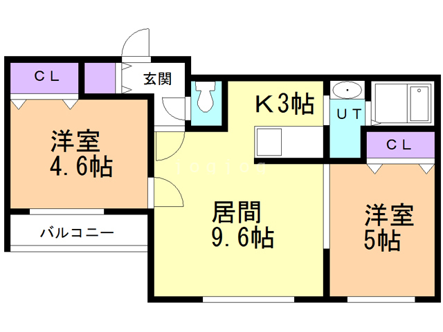 【札幌市中央区南十四条西のマンションの間取り】