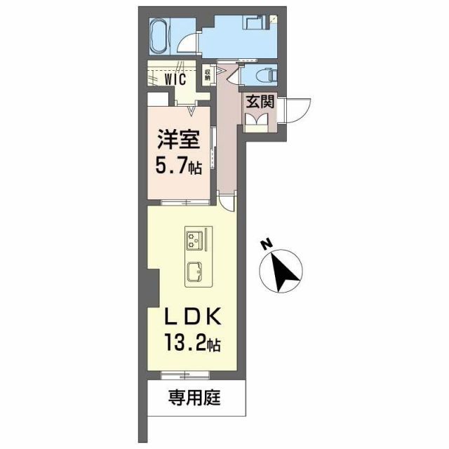 四日市市本郷町のマンションの間取り