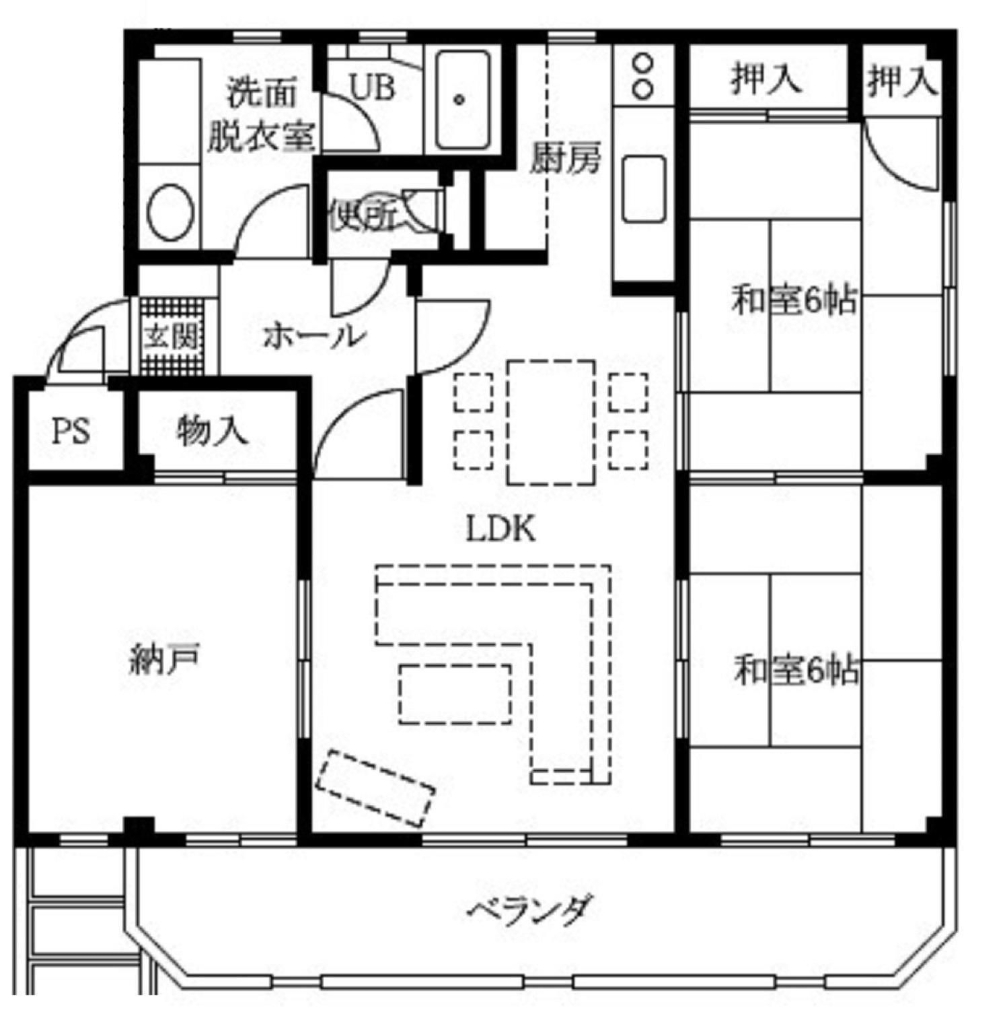 姫路市新在家のマンションの間取り