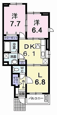 高砂市曽根町のアパートの間取り