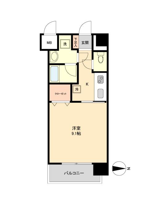 仙台市青葉区小田原のマンションの間取り