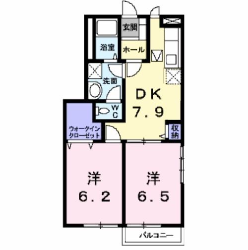 郡山市八山田のアパートの間取り