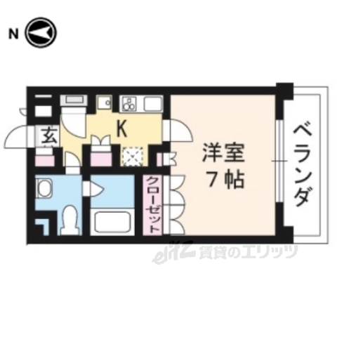 京都市上京区栄町のマンションの間取り