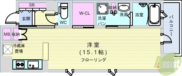 パークアクシス心斎橋の間取り