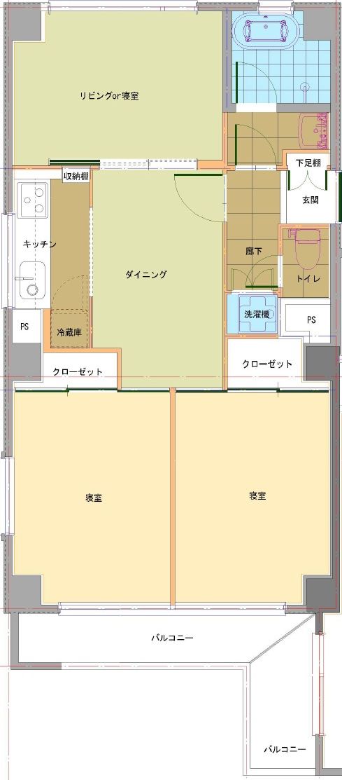 千代田区東神田のマンションの間取り