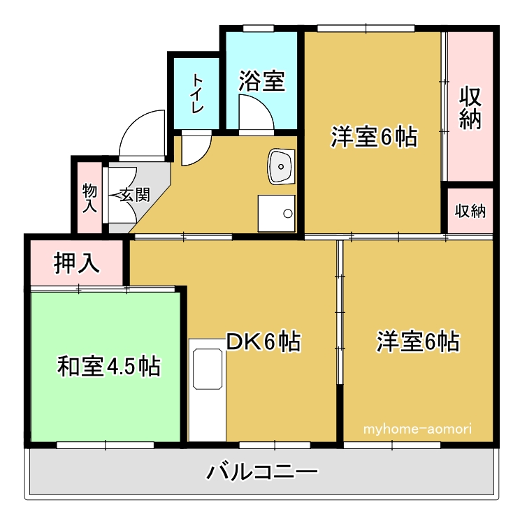 ビレッジハウスやはぎ1号棟の間取り