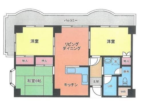 三鷹市北野のマンションの間取り