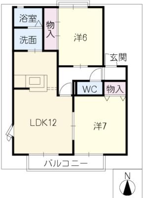 サニーコート高砂Ｂ棟の間取り