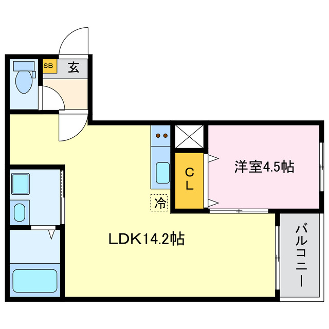 豊川市駅前通のアパートの間取り