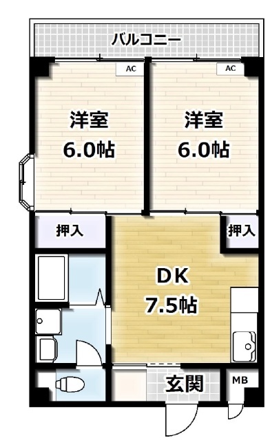 ハイツ平和IIの間取り