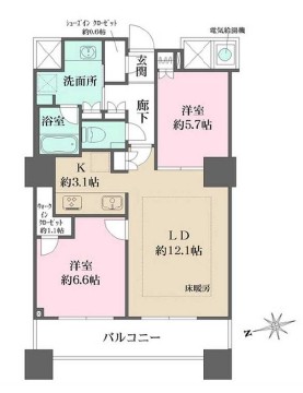 ザ・パークハウス西新宿タワー60の間取り