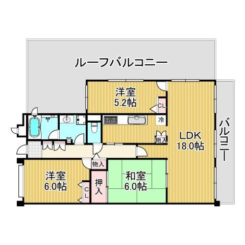 甲子園三番町ハイツの間取り写真