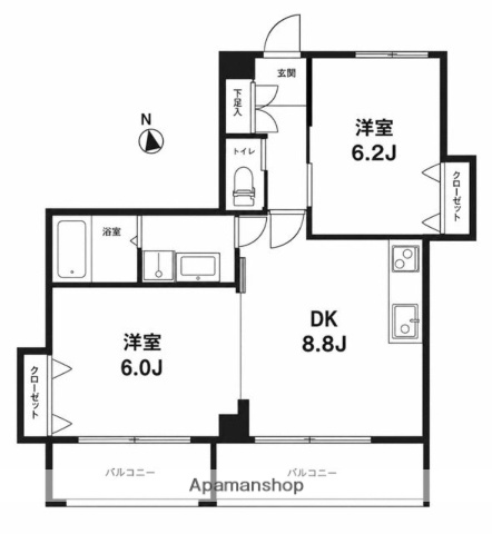 月村マンションNo.33の間取り写真