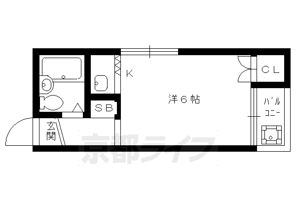 京阪鴨東線 神宮丸太町駅 徒歩6分 3階建 築47年の間取り写真