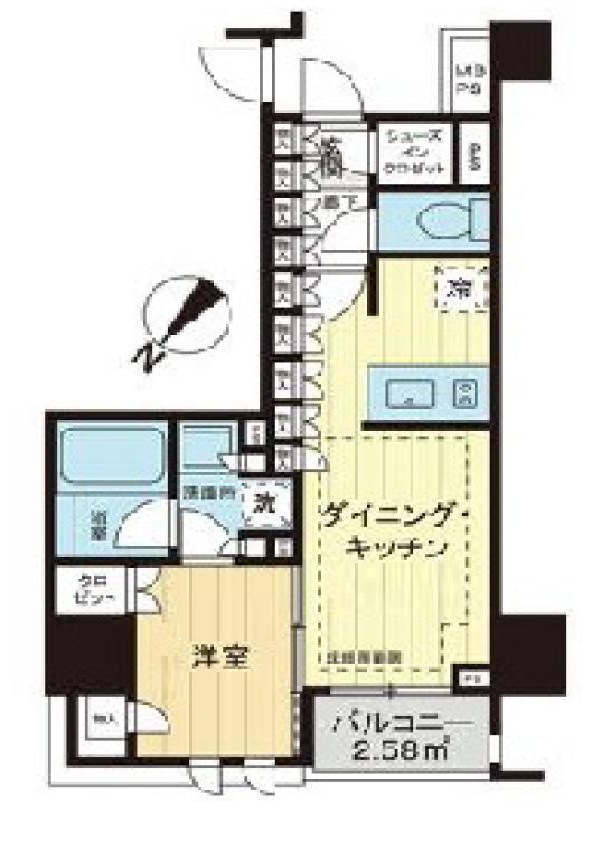 都営大江戸線 蔵前駅 徒歩1分 12階建 築14年の間取り写真