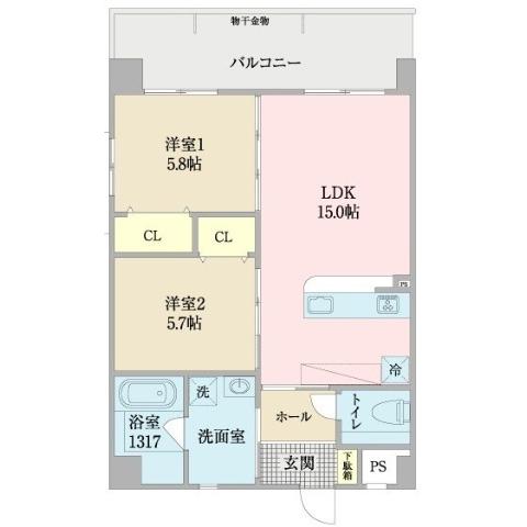 沖縄都市モノレール おもろまち駅 徒歩16分 7階建 築1年の間取り写真