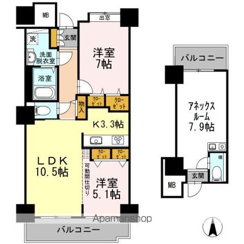 品川シーサイドビュータワー Iの間取り写真