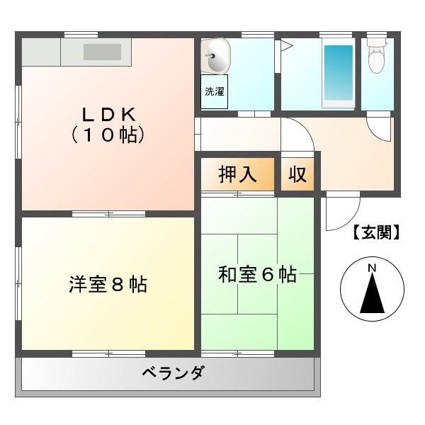 ＪＲ宇野線 常山駅 徒歩49分 2階建 築24年の間取り写真