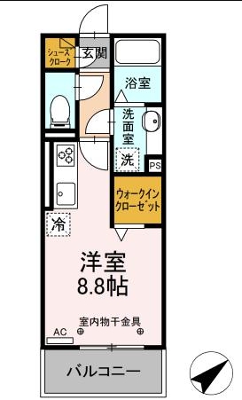 名鉄名古屋本線 呼続駅 徒歩3分 3階建 築4年の間取り写真