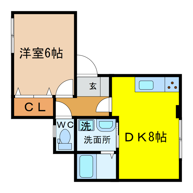 スティルライフ黒髪の間取り