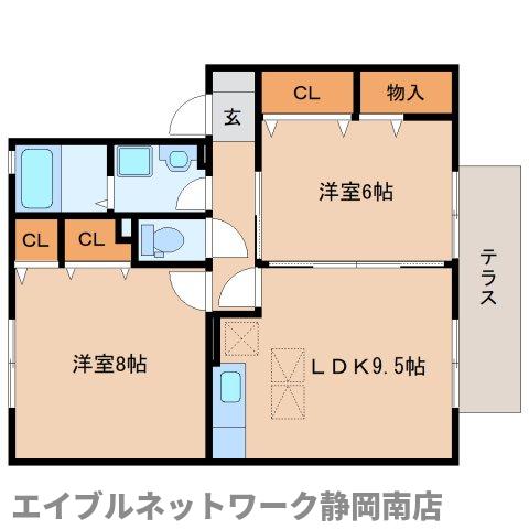 藤枝市高岡のアパートの間取り