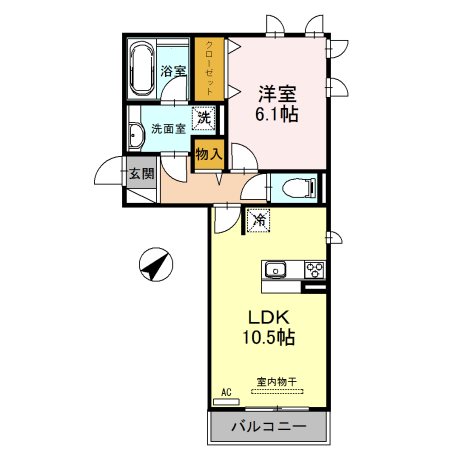 【草津市矢倉のアパートの間取り】