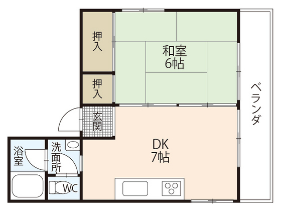 広島市中区幟町のマンションの間取り