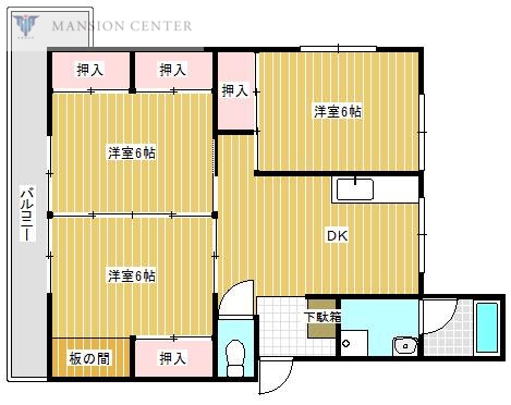 新潟市東区牡丹山のマンションの間取り