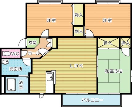 コーポランド津田新町　B棟の間取り