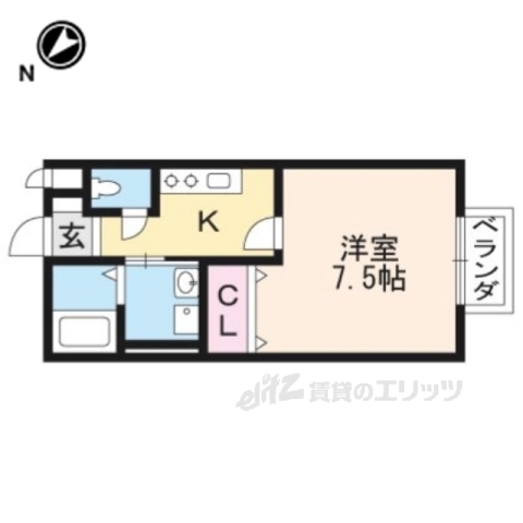 甲賀市水口町虫生野虹の町のアパートの間取り