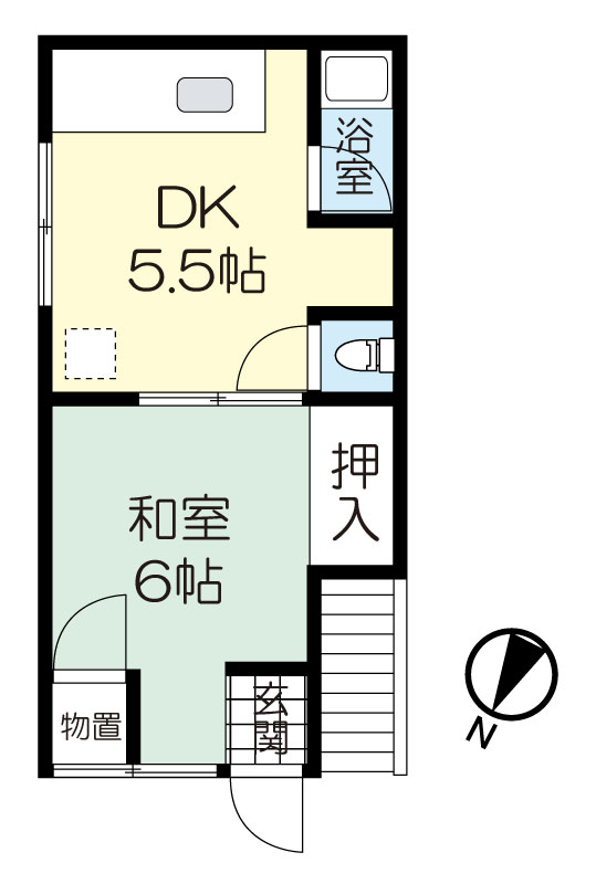 西淀川区中島1丁目貸家 1階の間取り