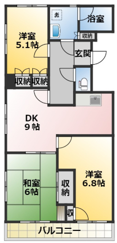 【西尾市西幡豆町のマンションの間取り】