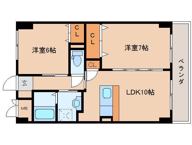 奈良県奈良市大森町（マンション）の賃貸物件の間取り