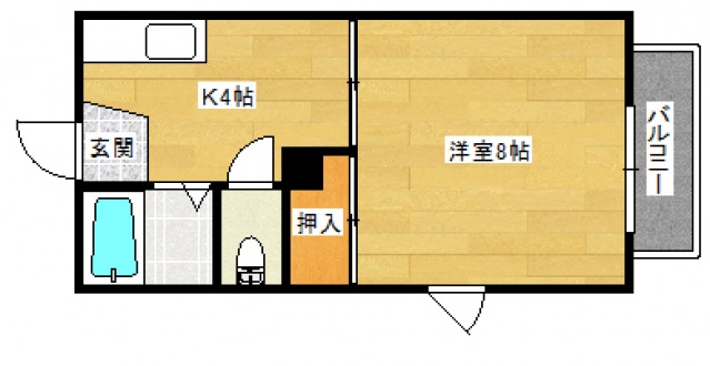 【東広島市高屋町稲木のアパートの間取り】