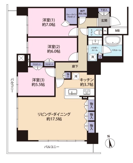 メガシティタワーズWESTの間取り