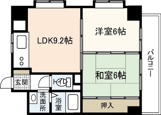 広島市西区三滝本町のマンションの間取り