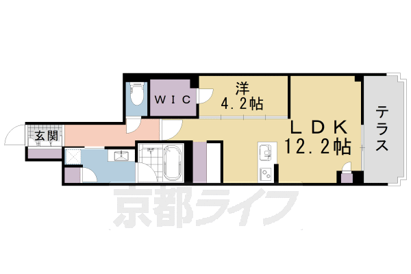 京都市上京区梅屋町のマンションの間取り