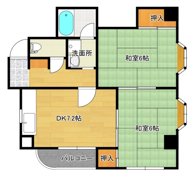 広島市東区戸坂千足のマンションの間取り