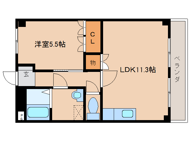 橿原市五条野町のマンションの間取り